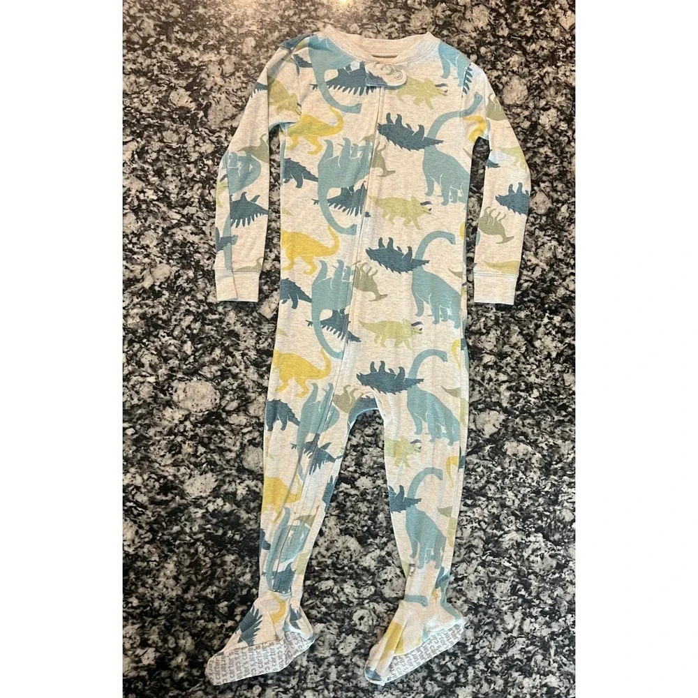 Carters Child of Mine Toddler Boys 2T Dinosaur Pajamas Blue Green Yellow (0854)